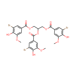 COc1cc(C(=O)OCC(COC(=O)c2cc(Br)c(O)c(OC)c2)OC(=O)c2cc(Br)c(O)c(OC)c2)cc(Br)c1O ZINC001772614692