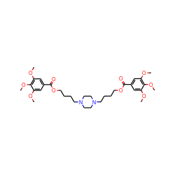 COc1cc(C(=O)OCCCCN2CCN(CCCCOC(=O)c3cc(OC)c(OC)c(OC)c3)CC2)cc(OC)c1OC ZINC000095873069