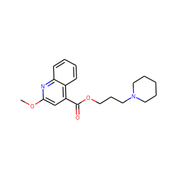 COc1cc(C(=O)OCCCN2CCCCC2)c2ccccc2n1 ZINC000169351717