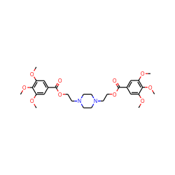 COc1cc(C(=O)OCCN2CCN(CCOC(=O)c3cc(OC)c(OC)c(OC)c3)CC2)cc(OC)c1OC ZINC000095755685