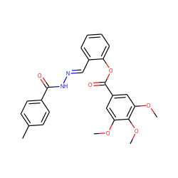 COc1cc(C(=O)Oc2ccccc2/C=N/NC(=O)c2ccc(C)cc2)cc(OC)c1OC ZINC000000726375