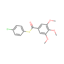 COc1cc(C(=O)Sc2ccc(Cl)cc2)cc(OC)c1OC ZINC000000132970