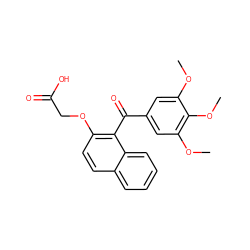 COc1cc(C(=O)c2c(OCC(=O)O)ccc3ccccc23)cc(OC)c1OC ZINC000034802594