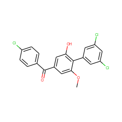 COc1cc(C(=O)c2ccc(Cl)cc2)cc(O)c1-c1cc(Cl)cc(Cl)c1 ZINC000473109842