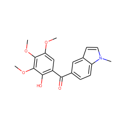 COc1cc(C(=O)c2ccc3c(ccn3C)c2)c(O)c(OC)c1OC ZINC000474605820