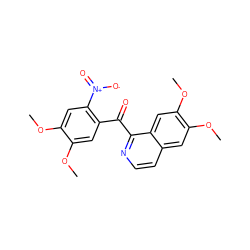 COc1cc(C(=O)c2nccc3cc(OC)c(OC)cc23)c([N+](=O)[O-])cc1OC ZINC000001067509