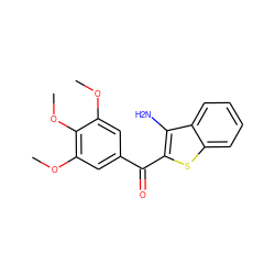 COc1cc(C(=O)c2sc3ccccc3c2N)cc(OC)c1OC ZINC000028469512