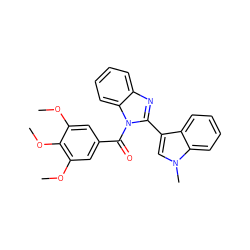 COc1cc(C(=O)n2c(-c3cn(C)c4ccccc34)nc3ccccc32)cc(OC)c1OC ZINC000473106299