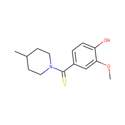 COc1cc(C(=S)N2CCC(C)CC2)ccc1O ZINC000013130326