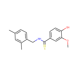 COc1cc(C(=S)NCc2ccc(C)cc2C)ccc1O ZINC000066139707