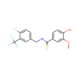 COc1cc(C(=S)NCc2ccc(F)c(C(F)(F)F)c2)ccc1O ZINC000066147791