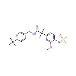 COc1cc(C(C)(C)C(=O)NCc2ccc(C(C)(C)C)cc2)ccc1NS(C)(=O)=O ZINC000073222564