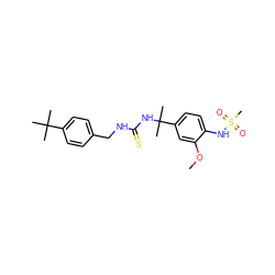 COc1cc(C(C)(C)NC(=S)NCc2ccc(C(C)(C)C)cc2)ccc1NS(C)(=O)=O ZINC000014973400