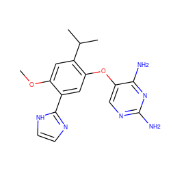 COc1cc(C(C)C)c(Oc2cnc(N)nc2N)cc1-c1ncc[nH]1 ZINC000040952830