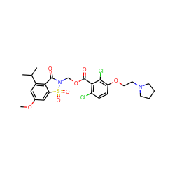 COc1cc(C(C)C)c2c(c1)S(=O)(=O)N(COC(=O)c1c(Cl)ccc(OCCN3CCCC3)c1Cl)C2=O ZINC000003932085