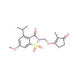 COc1cc(C(C)C)c2c(c1)S(=O)(=O)N(COC1=C(C)C(=O)CC1)C2=O ZINC000013744349