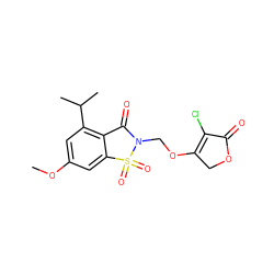COc1cc(C(C)C)c2c(c1)S(=O)(=O)N(COC1=C(Cl)C(=O)OC1)C2=O ZINC000000607552
