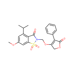COc1cc(C(C)C)c2c(c1)S(=O)(=O)N(COC1=C(c3ccccc3)C(=O)OC1)C2=O ZINC000000607553