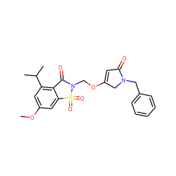 COc1cc(C(C)C)c2c(c1)S(=O)(=O)N(COC1=CC(=O)N(Cc3ccccc3)C1)C2=O ZINC000013744345