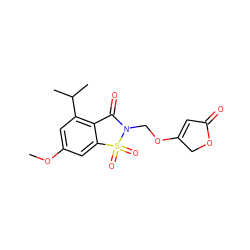 COc1cc(C(C)C)c2c(c1)S(=O)(=O)N(COC1=CC(=O)OC1)C2=O ZINC000000607073