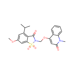 COc1cc(C(C)C)c2c(c1)S(=O)(=O)N(COc1cc(=O)n(C)c3ccccc13)C2=O ZINC000013744341