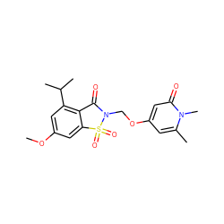 COc1cc(C(C)C)c2c(c1)S(=O)(=O)N(COc1cc(C)n(C)c(=O)c1)C2=O ZINC000013744335