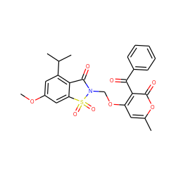 COc1cc(C(C)C)c2c(c1)S(=O)(=O)N(COc1cc(C)oc(=O)c1C(=O)c1ccccc1)C2=O ZINC000013744333