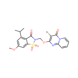 COc1cc(C(C)C)c2c(c1)S(=O)(=O)N(COc1nc3ccccn3c(=O)c1Br)C2=O ZINC000013744357