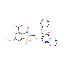 COc1cc(C(C)C)c2c(c1)S(=O)(=O)N(COc1nc3ccccn3c(=O)c1Cc1ccccc1)C2=O ZINC000013744359