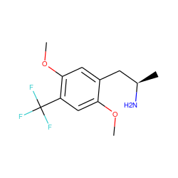 COc1cc(C(F)(F)F)c(OC)cc1C[C@@H](C)N ZINC000013641847