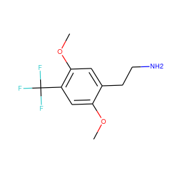 COc1cc(C(F)(F)F)c(OC)cc1CCN ZINC000013739909