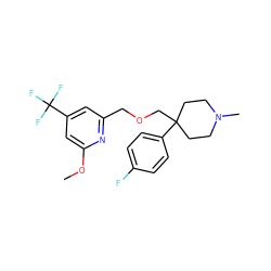 COc1cc(C(F)(F)F)cc(COCC2(c3ccc(F)cc3)CCN(C)CC2)n1 ZINC000095590416