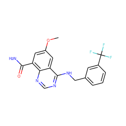 COc1cc(C(N)=O)c2ncnc(NCc3cccc(C(F)(F)F)c3)c2c1 ZINC000114349067