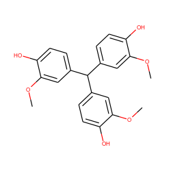 COc1cc(C(c2ccc(O)c(OC)c2)c2ccc(O)c(OC)c2)ccc1O ZINC000004692031