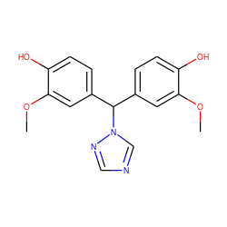 COc1cc(C(c2ccc(O)c(OC)c2)n2cncn2)ccc1O ZINC000040933719