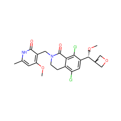 COc1cc(C)[nH]c(=O)c1CN1CCc2c(Cl)cc([C@H](OC)C3(C)COC3)c(Cl)c2C1=O ZINC001772594174