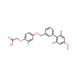 COc1cc(C)c(-c2cccc(COc3ccc(OCC(=O)O)c(F)c3)c2)c(C)c1 ZINC000473150938