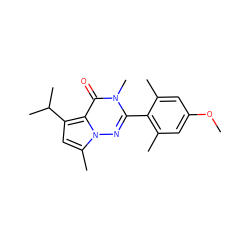 COc1cc(C)c(-c2nn3c(C)cc(C(C)C)c3c(=O)n2C)c(C)c1 ZINC000073385883