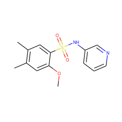 COc1cc(C)c(C)cc1S(=O)(=O)Nc1cccnc1 ZINC000004970400