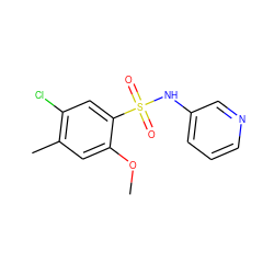 COc1cc(C)c(Cl)cc1S(=O)(=O)Nc1cccnc1 ZINC000004970393