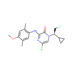 COc1cc(C)c(Nc2nc(Cl)cn([C@@H](CF)C3CC3)c2=O)cc1C ZINC000095603871