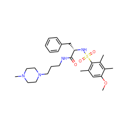 COc1cc(C)c(S(=O)(=O)N[C@@H](Cc2ccccc2)C(=O)NCCCN2CCN(C)CC2)c(C)c1C ZINC000071332757