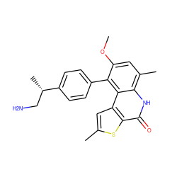 COc1cc(C)c2[nH]c(=O)c3sc(C)cc3c2c1-c1ccc([C@@H](C)CN)cc1 ZINC000164970787