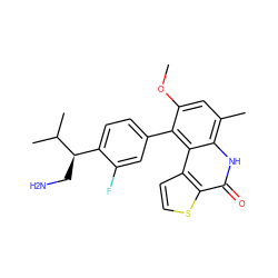 COc1cc(C)c2[nH]c(=O)c3sccc3c2c1-c1ccc([C@@H](CN)C(C)C)c(F)c1 ZINC000165032061