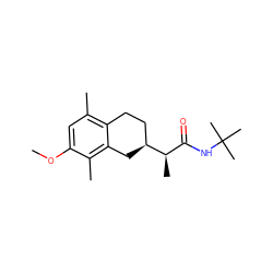 COc1cc(C)c2c(c1C)C[C@H]([C@H](C)C(=O)NC(C)(C)C)CC2 ZINC000004222622