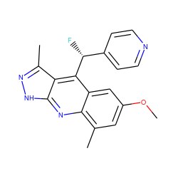 COc1cc(C)c2nc3[nH]nc(C)c3c([C@H](F)c3ccncc3)c2c1 ZINC000082152165