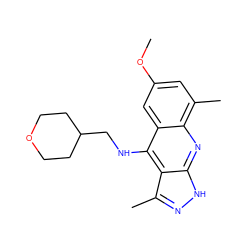 COc1cc(C)c2nc3[nH]nc(C)c3c(NCC3CCOCC3)c2c1 ZINC000073196880