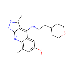 COc1cc(C)c2nc3[nH]nc(C)c3c(NCCC3CCOCC3)c2c1 ZINC000073196881