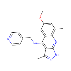 COc1cc(C)c2nc3[nH]nc(C)c3c(NCc3ccncc3)c2c1 ZINC000073196552