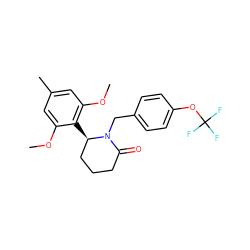 COc1cc(C)cc(OC)c1[C@@H]1CCCC(=O)N1Cc1ccc(OC(F)(F)F)cc1 ZINC000167067158